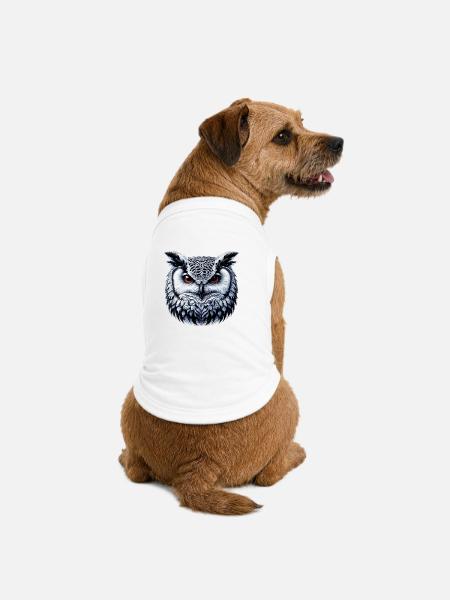 Eule - Premium Organic Hunde-T-Shirt - Weiß