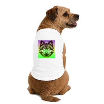 Wolf - Premium Organic Dog T-Shirt - white - Back