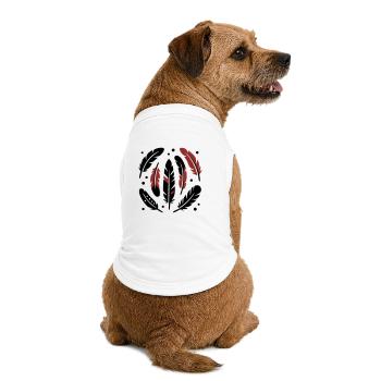 Bird Feathers Circle Logo - Premium Organic Dog T-Shirt - white - Back