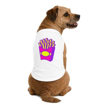Pommes Pop-Art - Premium Organic Hunde-T-Shirt - Weiß - Hinten