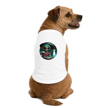 Détective extraterrestre à la lumière d’un OVNI - T-shirt bio premium pour chien - blanc - Dos
