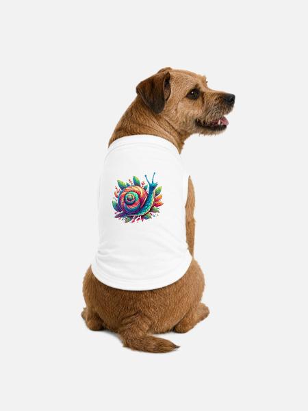 Schnecke - Premium Organic Hunde-T-Shirt - Weiß