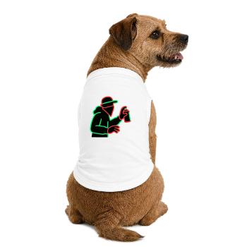 Pulvérisateur de graffitis au néon Silhouette - T-shirt bio premium pour chien - blanc - Dos