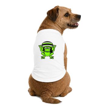 Frosch Reggae Musik Rasta Haare Mütze Jamaika Fun - Premium Organic Hunde-T-Shirt - Weiß - Hinten