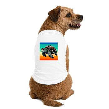 tortue - T-shirt bio premium pour chien - blanc - Dos