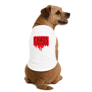 Chaos Coordinator Lustig Titel Eltern Lehrer Logo - Premium Organic Hunde-T-Shirt - Weiß - Hinten