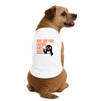 Make Sure Your Friends Are Okay Penguin Nerd Geek - Premium Organic Dog T-Shirt - white - Back