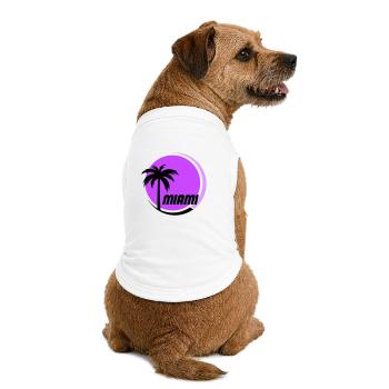 Miami Palm Trees Néon Rétro - T-shirt bio premium pour chien - blanc - Dos