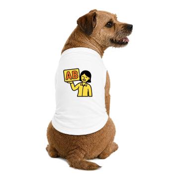 Teacher Elementary School ABC Vector - Premium Organic Dog T-Shirt - white - Back