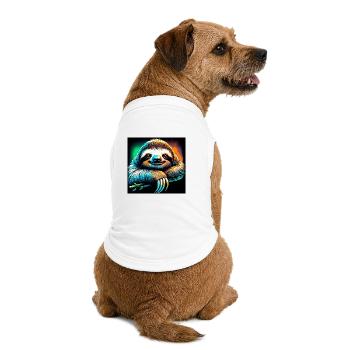 Faultier - Premium Organic Hunde-T-Shirt - Weiß - Hinten