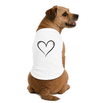 Illustration d’icône de cœur - T-shirt bio premium pour chien - blanc - Dos