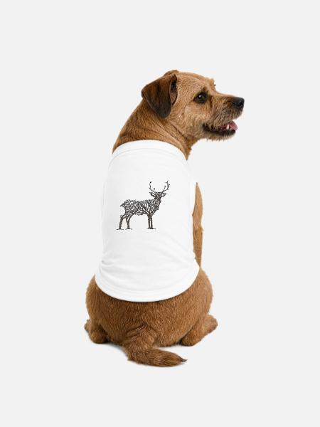 Hirsche in Ästen - Premium Organic Hunde-T-Shirt - Weiß