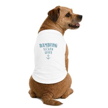 Hamburg Koordinaten - Premium Organic Hunde-T-Shirt - Weiß - Hinten