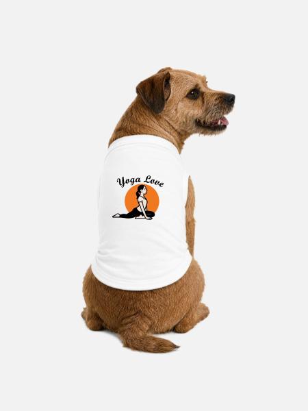 Yoga Amour - T-shirt bio premium pour chien - blanc