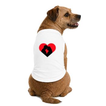 Couple Silhouette Amour Romance Petit ami de la Saint-Valentin - T-shirt bio premium pour chien - blanc - Dos