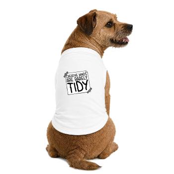 Creative Minds Are Rarely Tidy Funny Creative Logo - Premium Organic Dog T-Shirt - white - Back