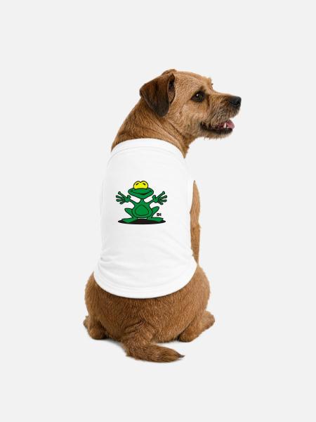 Frosch - Premium Organic Hunde-T-Shirt - Weiß