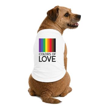 LGBT Pride Month - Colors of Love - Premium Organic Dog T-Shirt - white - Back