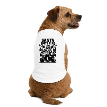 Le rappeur Père Noël crache du feu - T-shirt bio premium pour chien - blanc - Dos