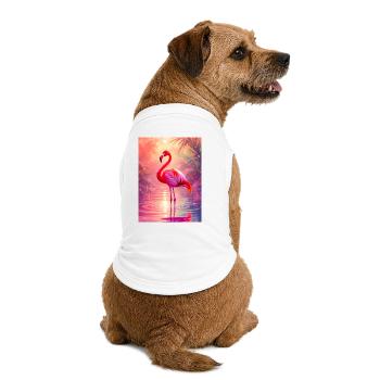 Flamingo – Geist der Anmut und Farbe - T-shirt bio premium pour chien - blanc - Dos