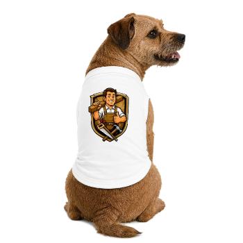 Craftsman Coat of Arms Carpenter - Premium Organic Dog T-Shirt - white - Back
