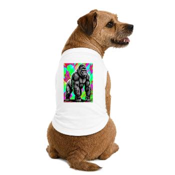 gorille - T-shirt bio premium pour chien - blanc - Dos