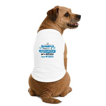 Amoureux d'une agricultrice - T-shirt bio premium pour chien - blanc - Dos