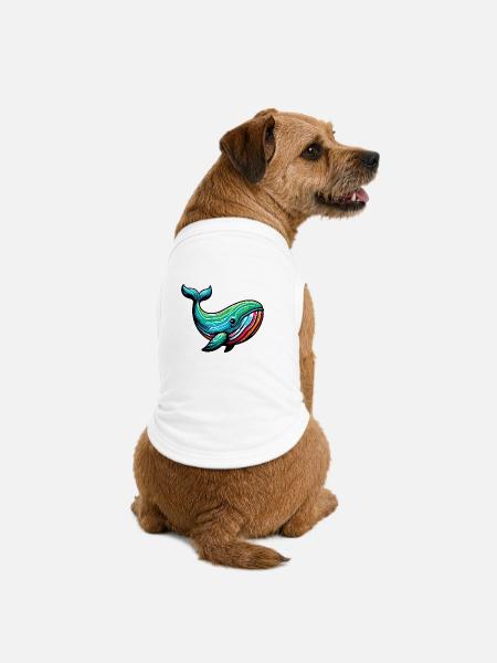 Wal - Premium Organic Hunde-T-Shirt - Weiß