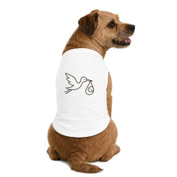 Storch mit Babykind - Minimal Baby Arrival - Premium Organic Hunde-T-Shirt - Weiß - Hinten