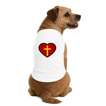 Croix et cœur - T-shirt bio premium pour chien - blanc - Dos
