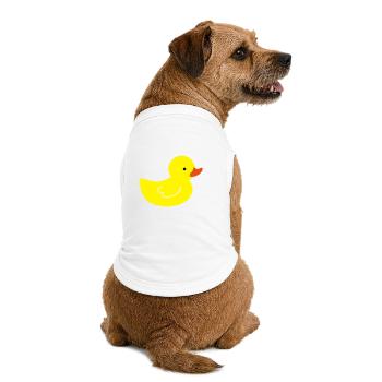Canard en caoutchouc joyeux: une touche de jaune - T-shirt bio premium pour chien - blanc - Dos