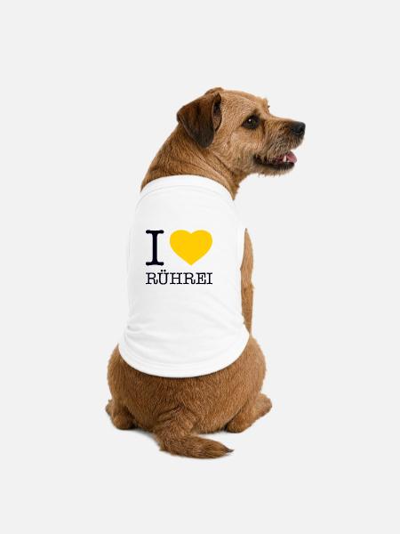 I love Rührei - Premium Organic Hunde-T-Shirt - Weiß