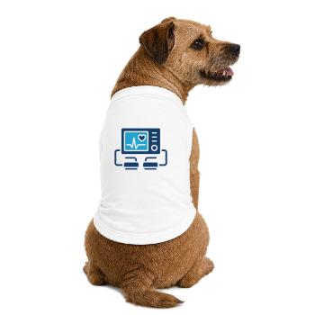 Patient Monitor Line Icon ECG Medical Device Vecto - Premium Organic Dog T-Shirt - white - Back