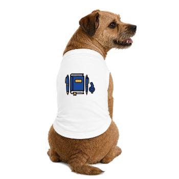 Buch Zeugnis Diplom Icon - Premium Organic Hunde-T-Shirt - Weiß - Hinten