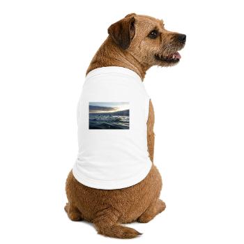 Dämmerung auf den Wellen - Premium Organic Hunde-T-Shirt - Weiß - Hinten