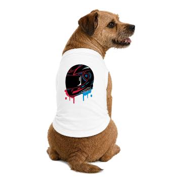 cooles Motorradhelm Graffiti - Premium Organic Hunde-T-Shirt - Weiß - Hinten