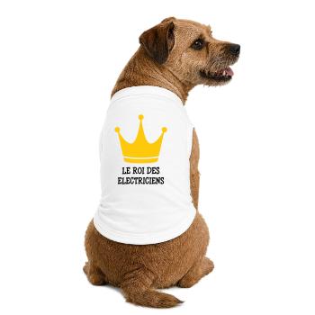 Le Roi des Électriciens : Maître de la Tension - T-shirt bio premium pour chien - blanc - Dos