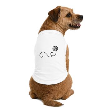 Boule de laine de dessin animé - T-shirt bio premium pour chien - blanc - Dos