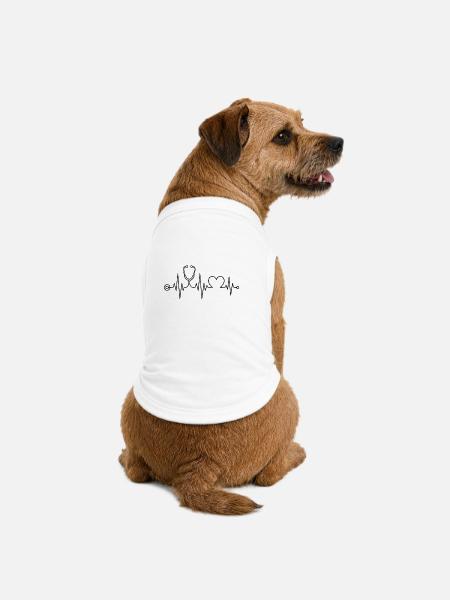 Krankenschwester - Krankenschwester - Herzschlag - Premium Organic Hunde-T-Shirt - Weiß
