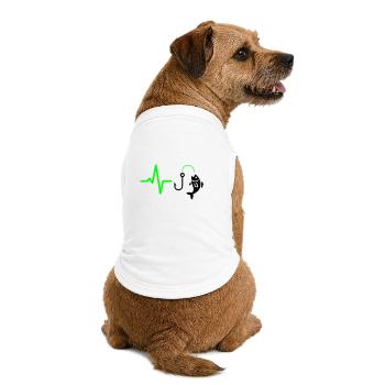 Angler Puls Fisch Silhouette - Premium Organic Hunde-T-Shirt - Weiß - Hinten