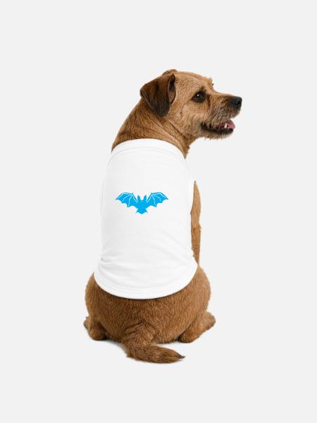 Blau Fledermaus Silhouette - Premium Organic Hunde-T-Shirt - Weiß