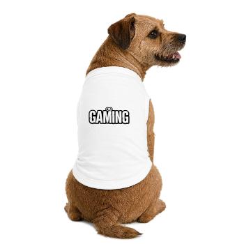 Gaming_Schrift_mit_Conroller - Premium Organic Dog T-Shirt - white - Back