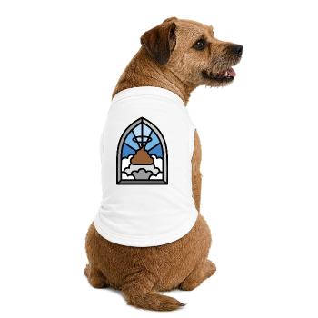 Holy shit vitrail église drôle de merde meme - T-shirt bio premium pour chien - blanc - Dos