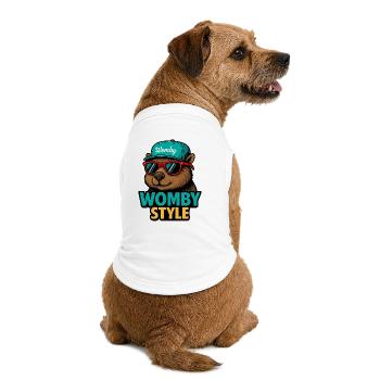 Castor style Womby avec lunettes de soleil - T-shirt bio premium pour chien - blanc - Dos