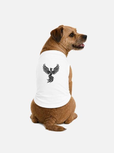 Tribal Phoenix mit ausgebreiteten Flügeln - Premium Organic Hunde-T-Shirt - Weiß