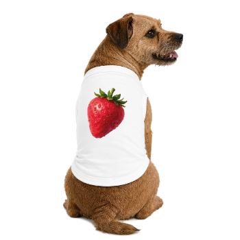 Art aquarelle fraise - T-shirt bio premium pour chien - blanc - Dos
