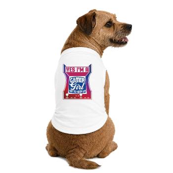 Oui, je suis une fille de joueur Essayez de suivre, jeu amusant - T-shirt bio premium pour chien - blanc - Dos