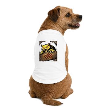 Illustration de l’attaque griffude du chat féroce - T-shirt bio premium pour chien - blanc - Dos