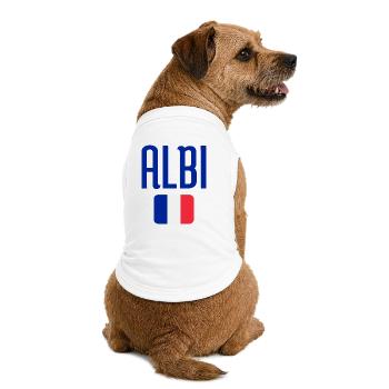 Albi France Flag Emblem - Premium Organic Dog T-Shirt - white - Back