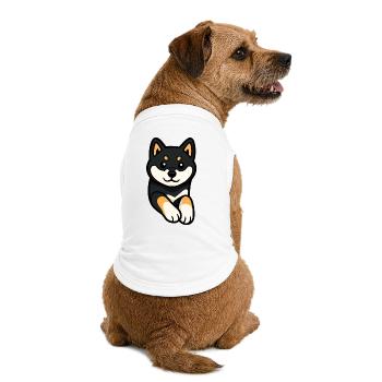 Chien Shiba Inu Mignon et Drôle - T-shirt bio premium pour chien - blanc - Dos